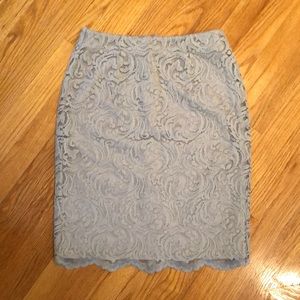 Garnet Hill lace pencil skirt